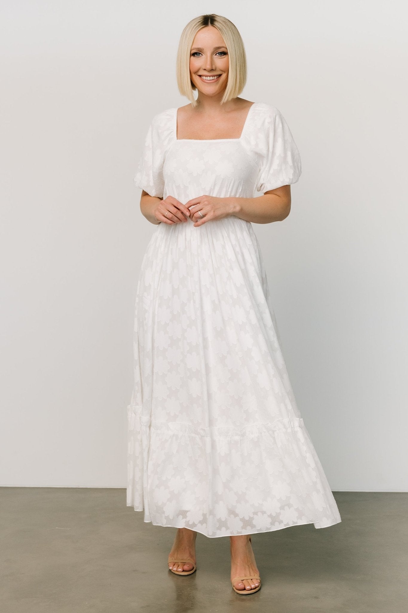 Alta Jacquard Maxi Dress | Off White - Baltic Born