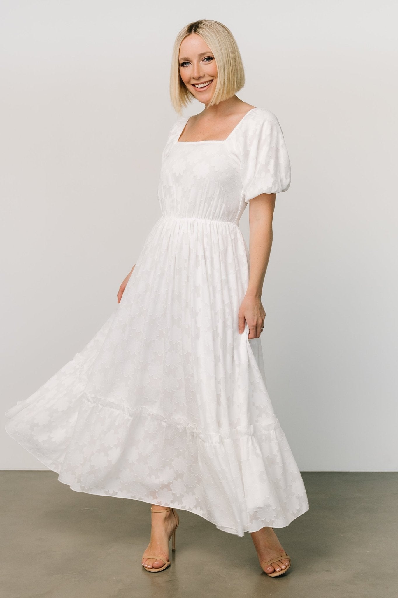 Alta Jacquard Maxi Dress | Off White - Baltic Born