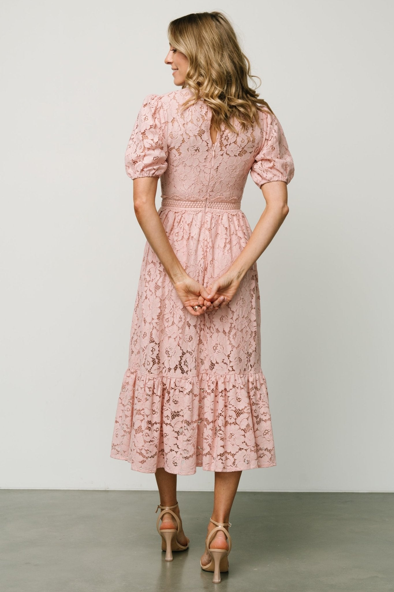 Alyssa Lace Midi Dress | Blush | Baltic Born