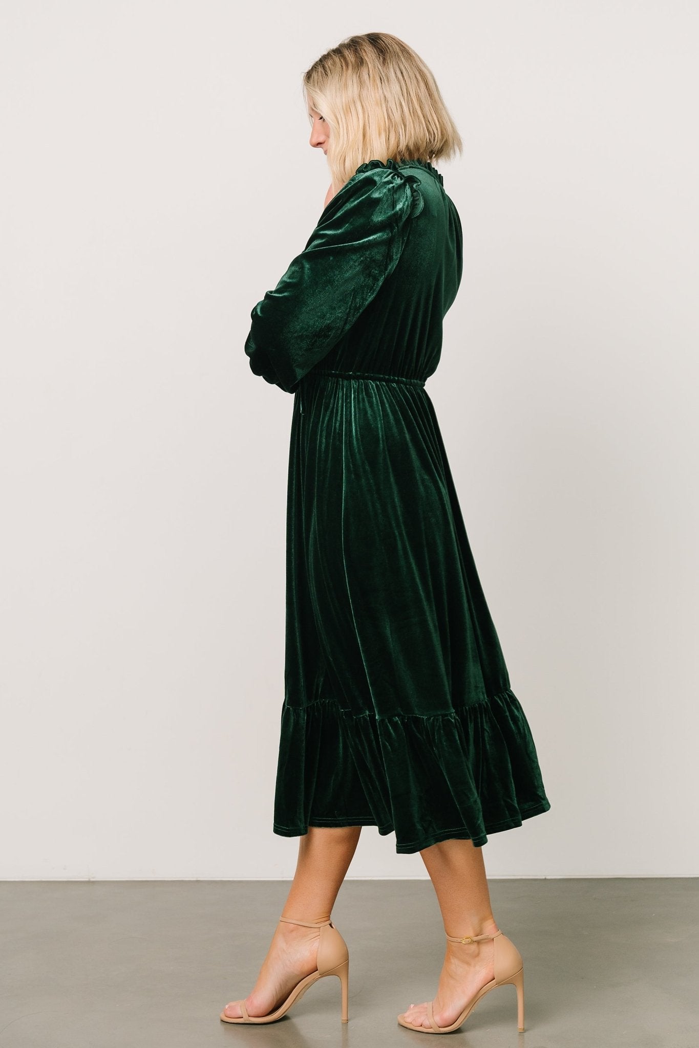 Amadora Velvet Dress | Green - Baltic Born