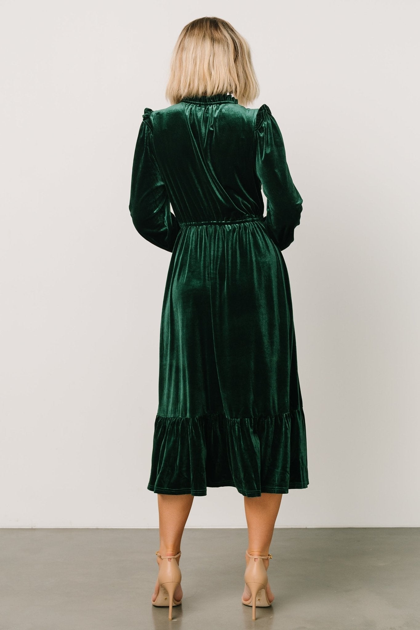 Amadora Velvet Dress | Green - Baltic Born