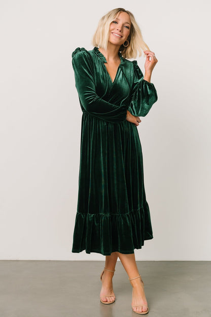 Amadora Velvet Dress | Green - Baltic Born