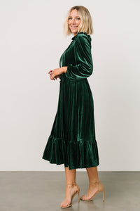 Amadora Velvet Dress | Green | Baltic Born