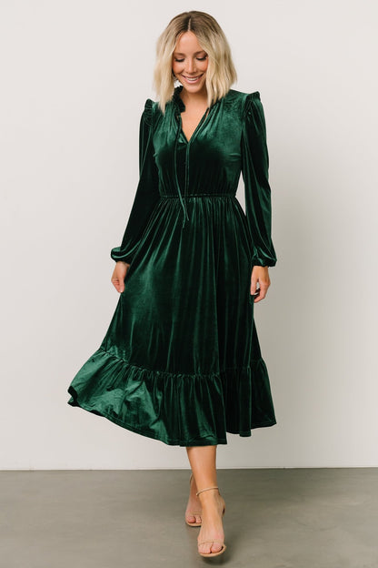 Amadora Velvet Dress | Green - Baltic Born