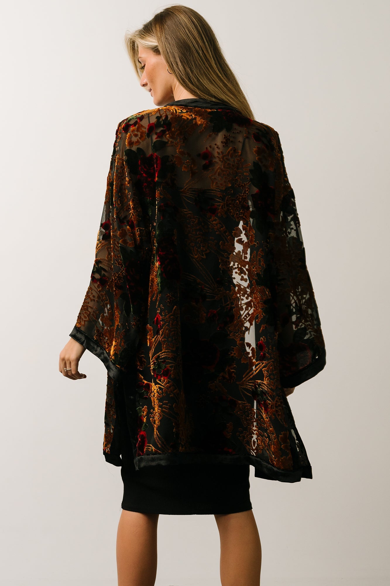 Amal Velvet Kimono | Black Multi - Baltic Born