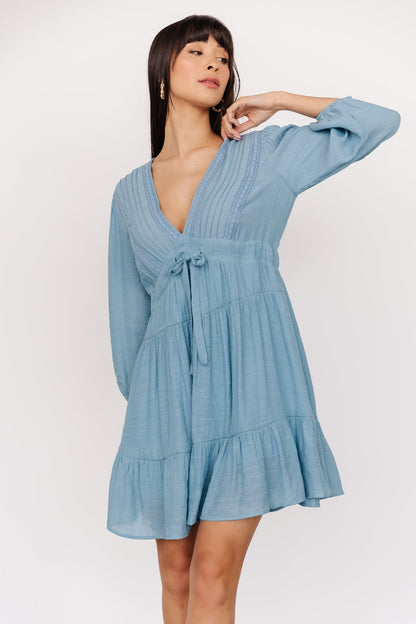 Amelia Boho Mini Dress | Blue - Baltic Born