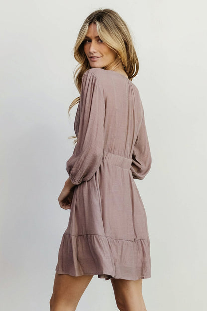 Amelia Boho Mini Dress | Dusty Lavender - Baltic Born