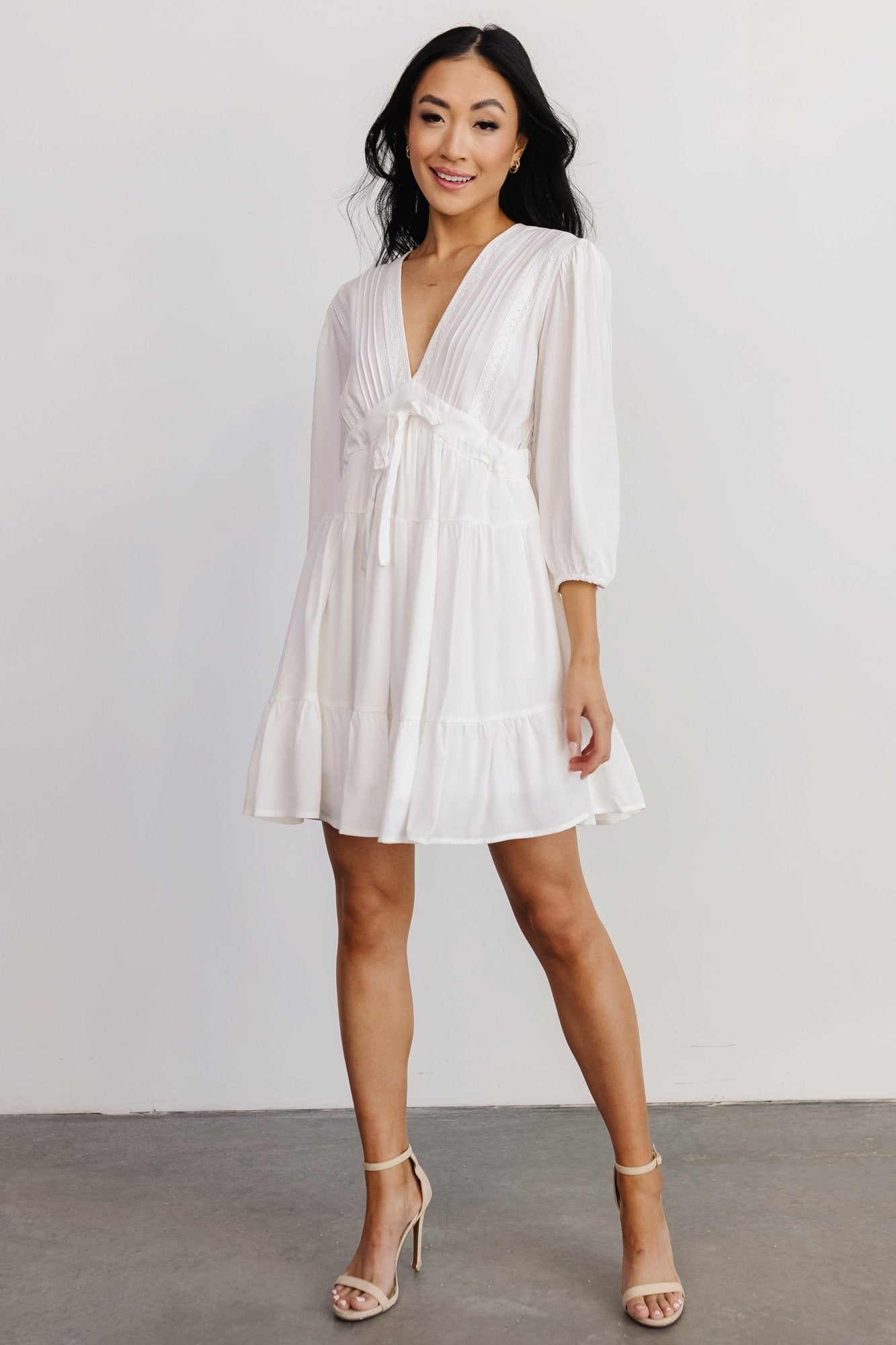 Amelia Boho Mini Dress | Off White
