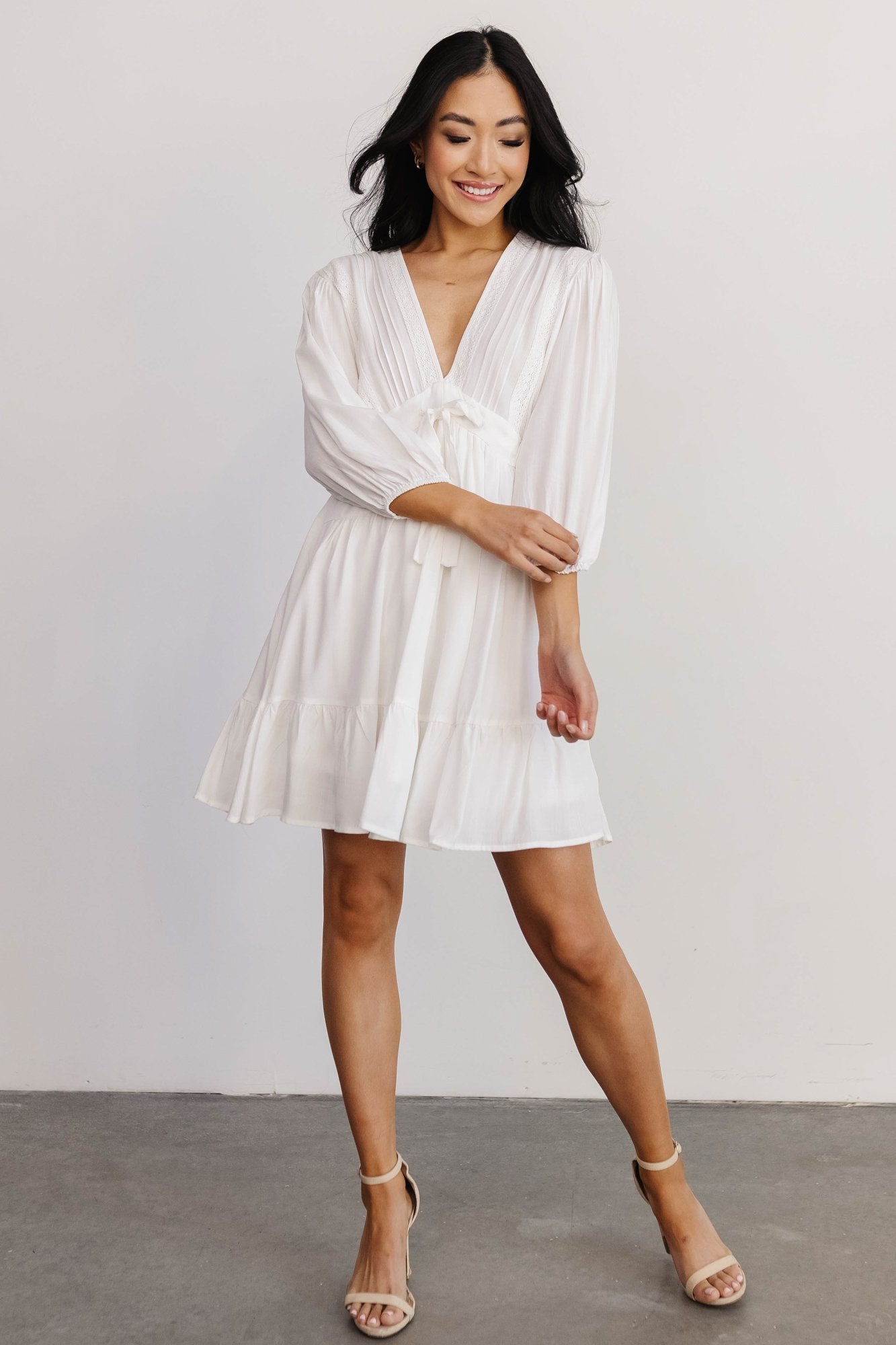 Amelia Boho Mini Dress | Off White