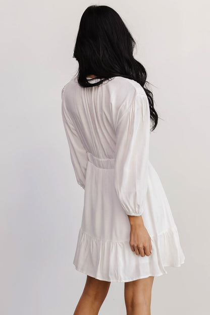 Amelia Boho Mini Dress | Off White - Baltic Born