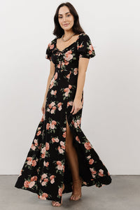 Angela Maxi Dress | Black Rose Floral | Baltic Born
