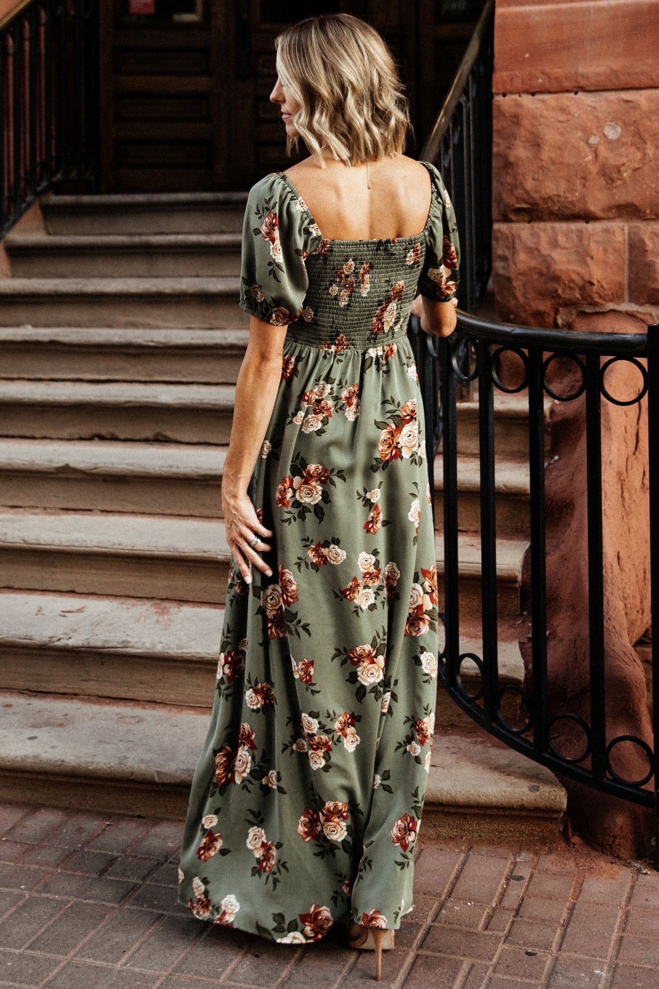 Angela Maxi Dress | Olive Rose Floral - Baltic Born