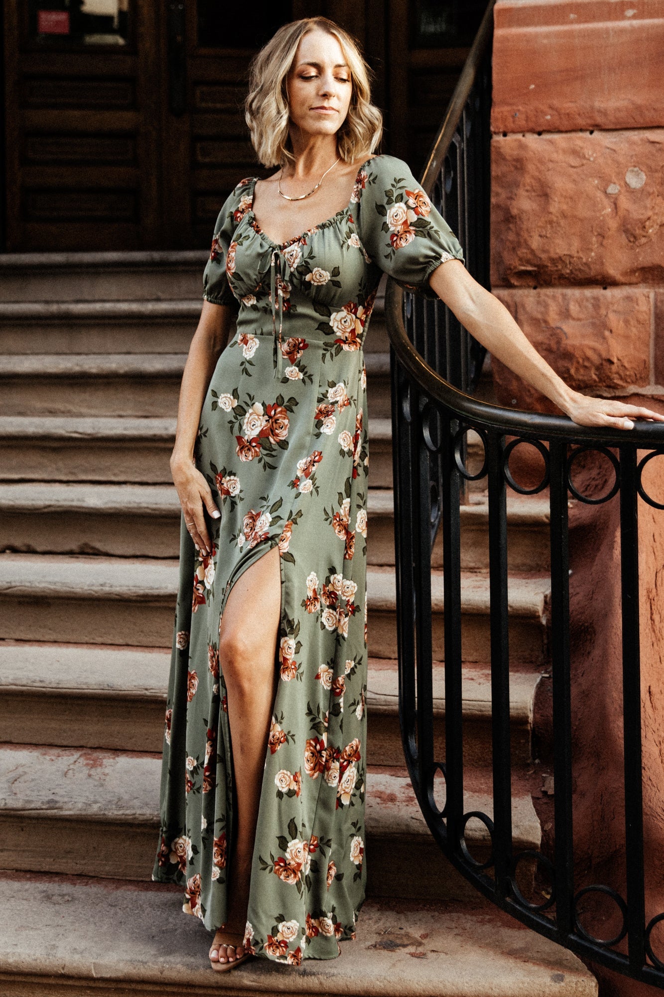 Angela Maxi Dress | Olive Rose Floral - Baltic Born