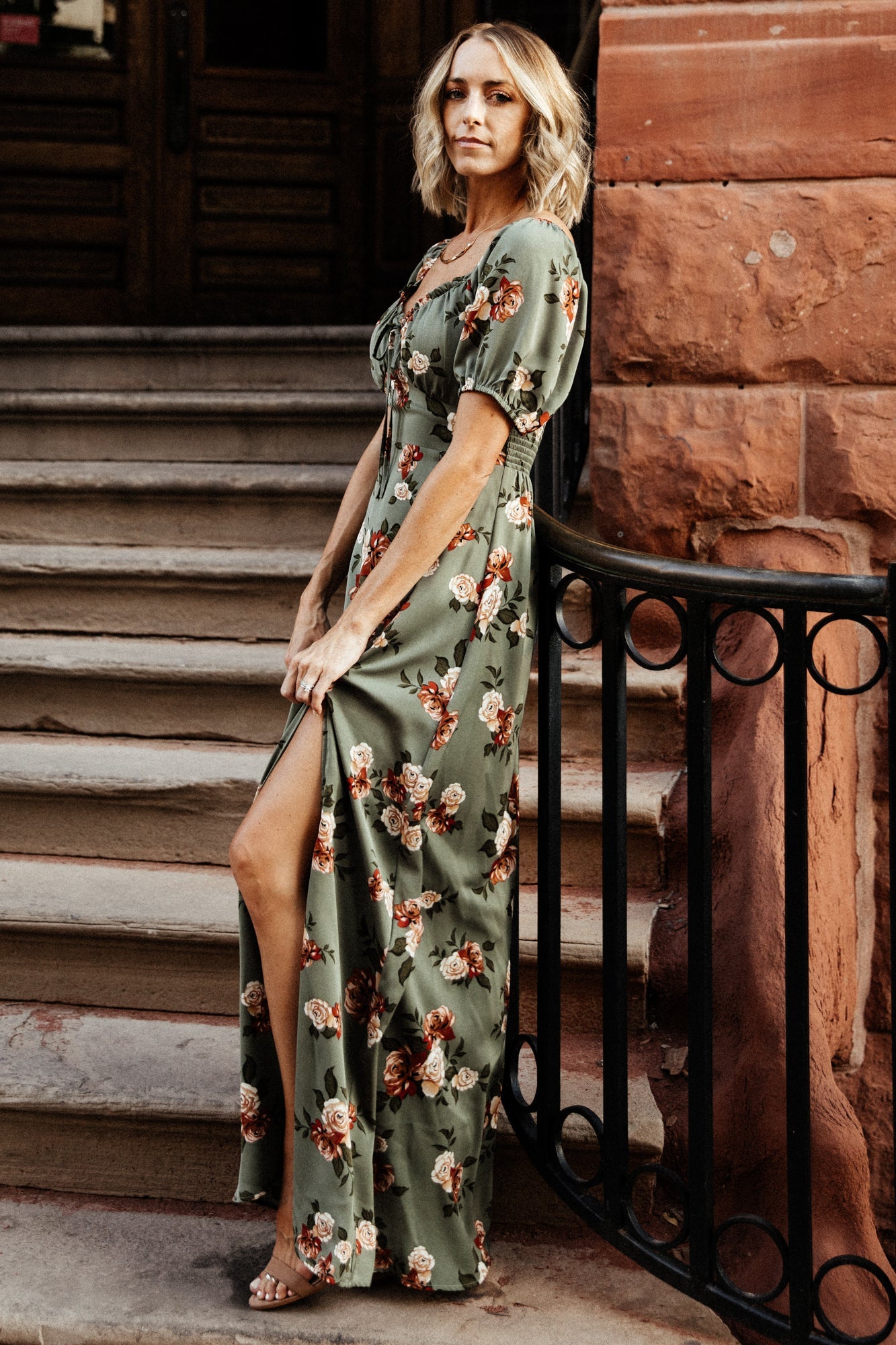 Angela Maxi Dress | Olive Rose Floral - Baltic Born