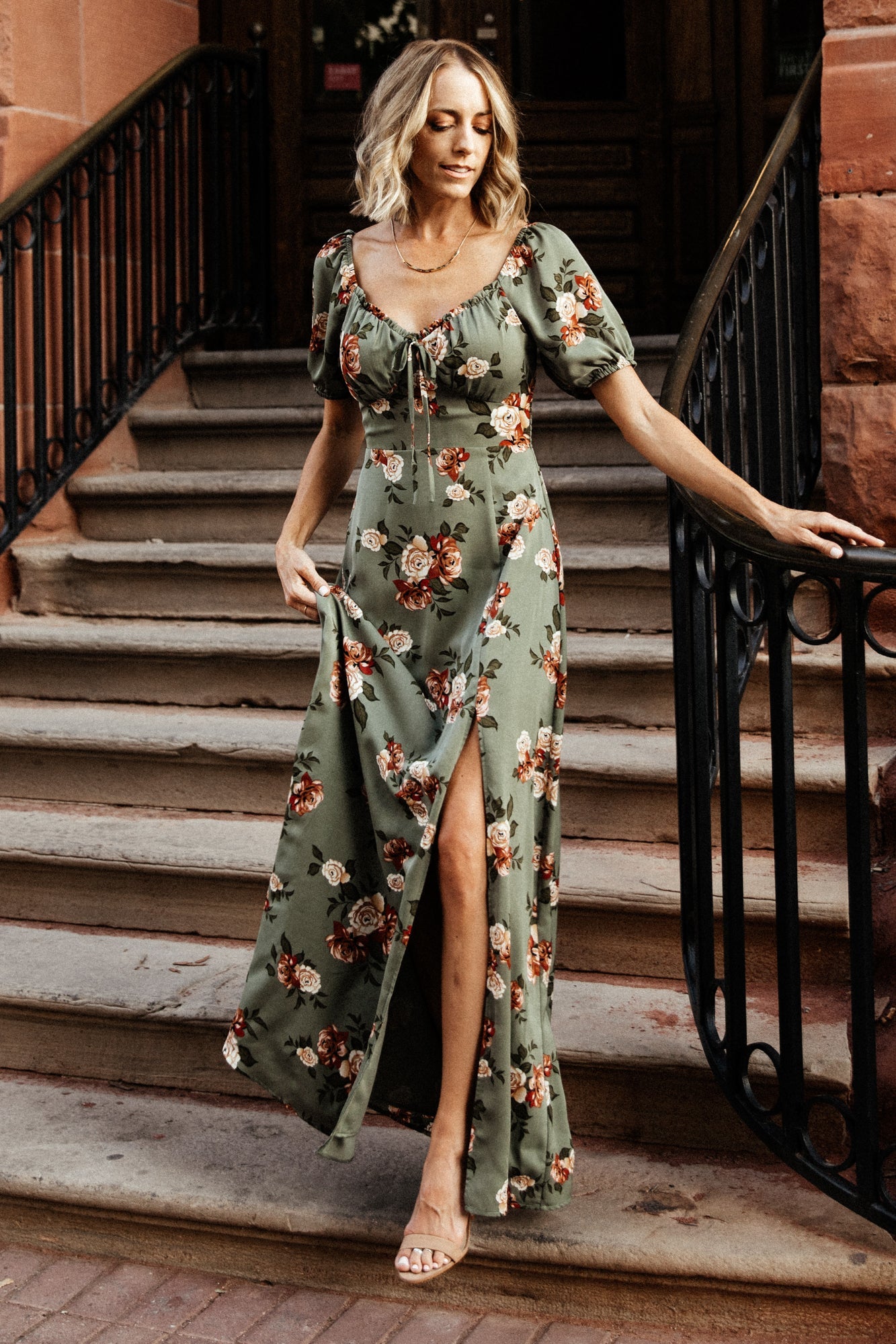 Angela Maxi Dress | Olive Rose Floral - Baltic Born