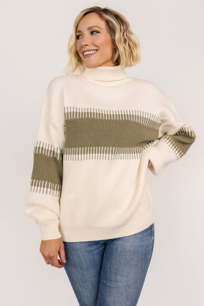 Antonov Turtle Neck Sweater | Sage + Cream - Baltic Born