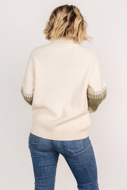 Antonov Turtle Neck Sweater | Sage + Cream - Baltic Born