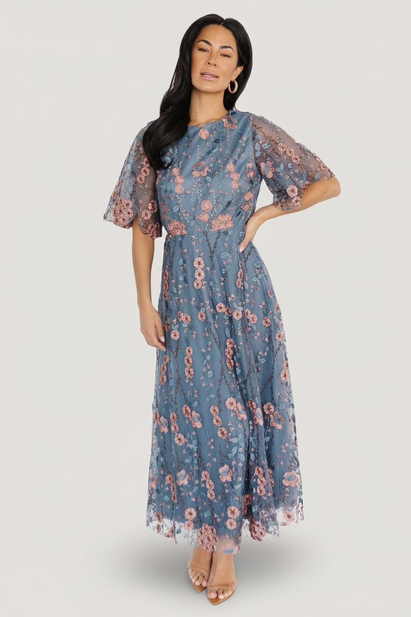 Arabella Embroidered Tulle Maxi Dress – Baltic Born