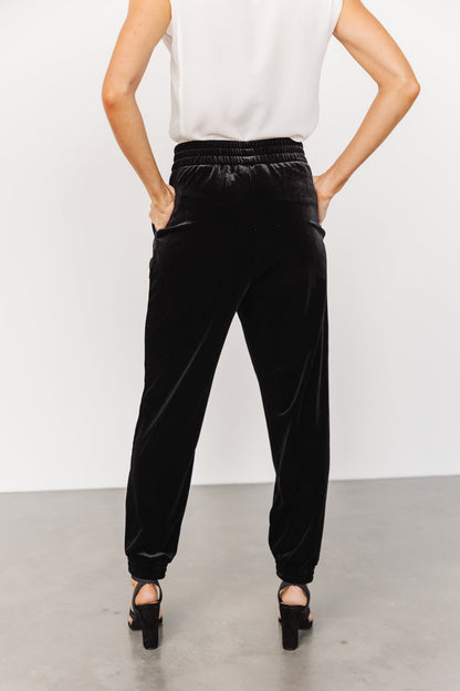 Archie Velvet Jogger Pants | Black - Baltic Born