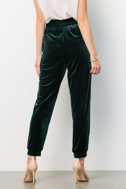 Archie Velvet Jogger Pants | Dark Green - Baltic Born