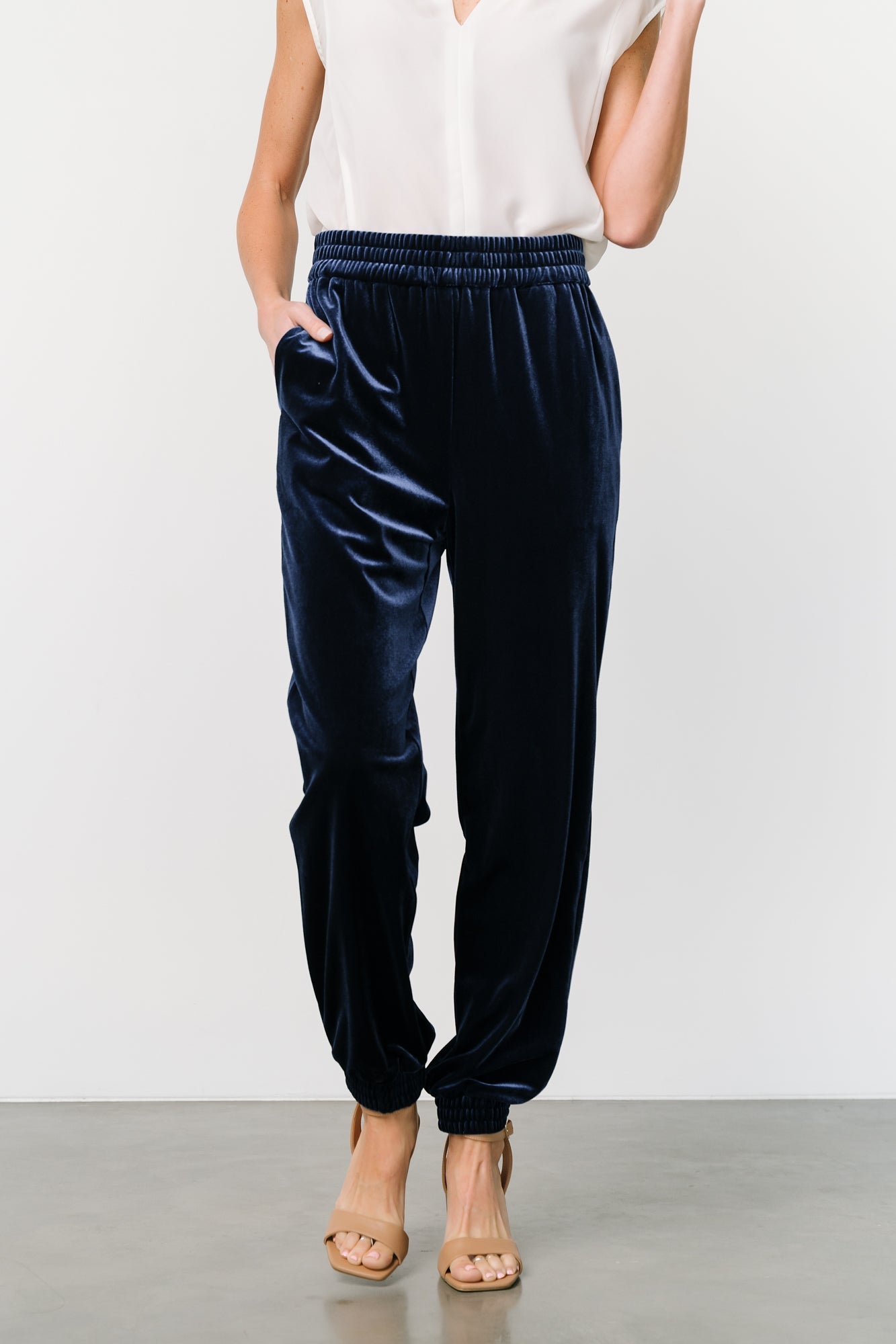 Archie Velvet Jogger Pants | Peacock - Baltic Born