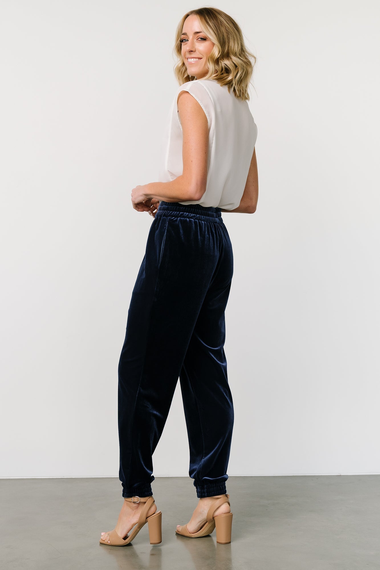 Archie Velvet Jogger Pants | Peacock - Baltic Born