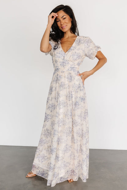 Ardley Maxi Dress | Ivory + Blue - Baltic Born