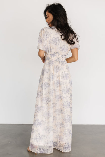 Ardley Maxi Dress | Ivory + Blue - Baltic Born