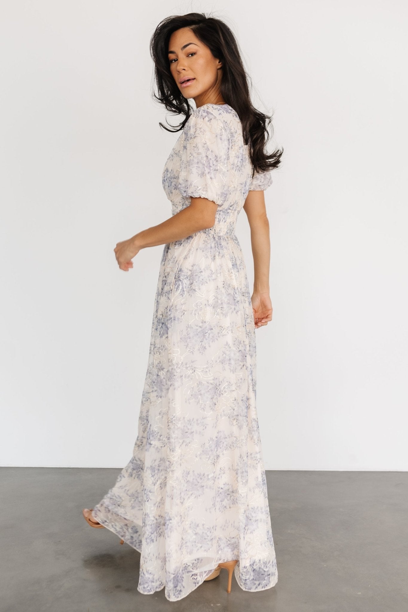 Ardley Maxi Dress | Ivory + Blue - Baltic Born