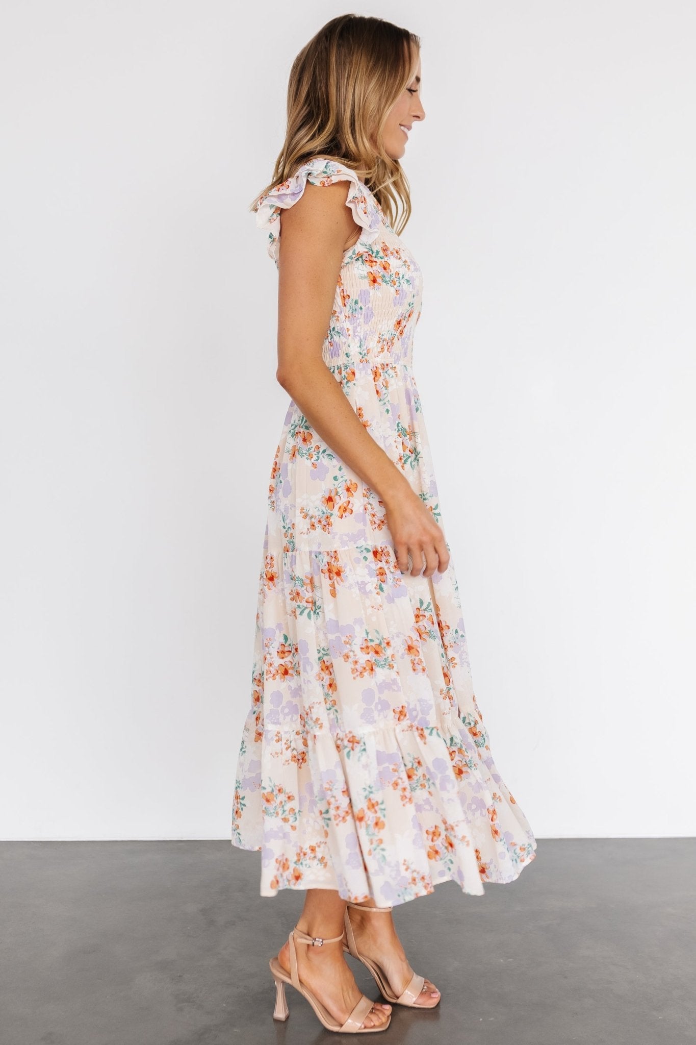 Arla Smocked Maxi Dress | Cream Floral - Baltic Born