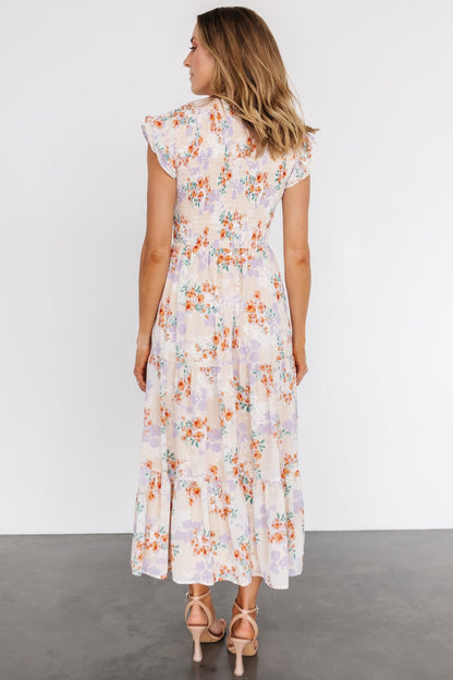 Arla Smocked Maxi Dress | Cream Floral - Baltic Born