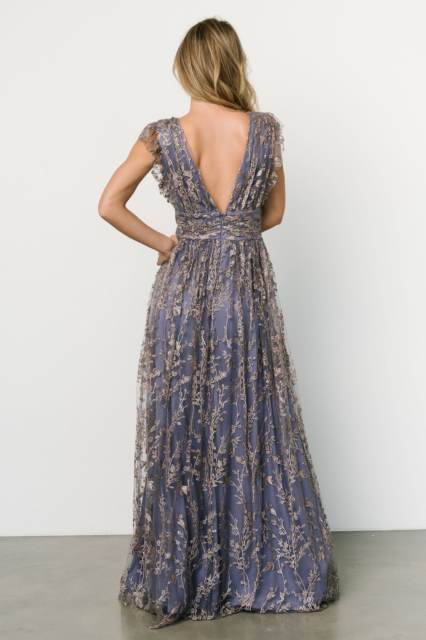 Arlene Shimmer Gown | Blue + Gold | Baltic Born