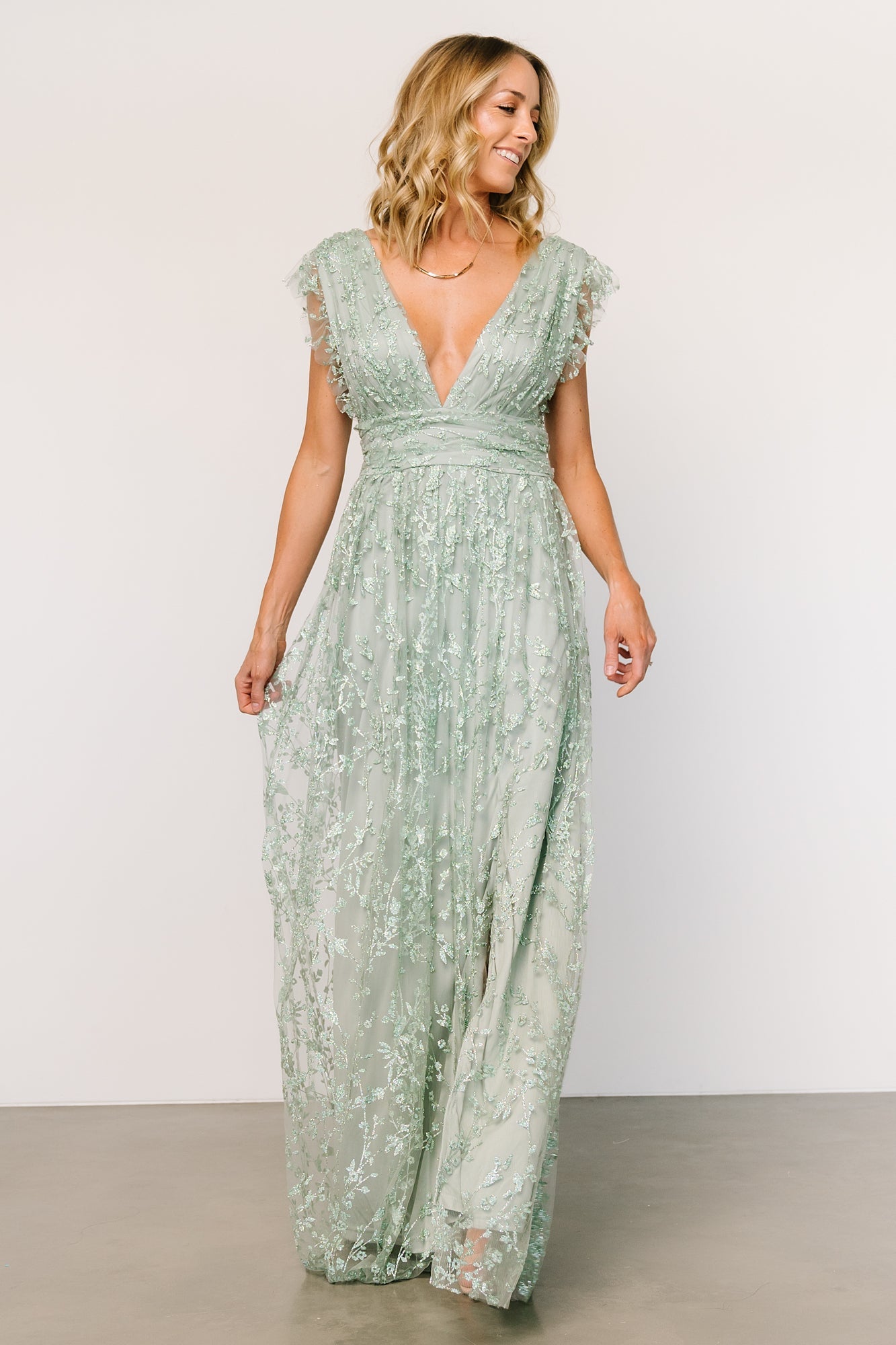 Arlene Shimmer Gown | Sage - Baltic Born