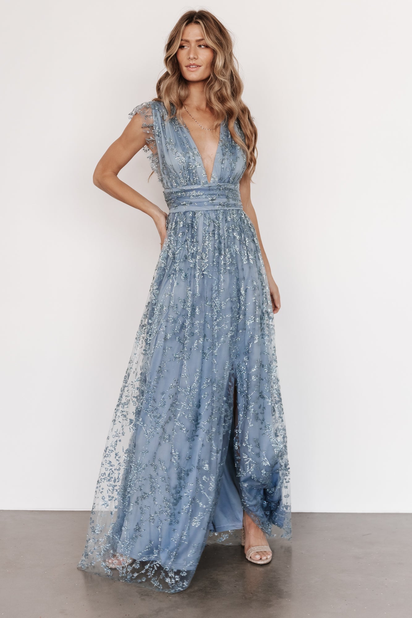 Arlene Shimmer Gown | Winter Blue - Baltic Born