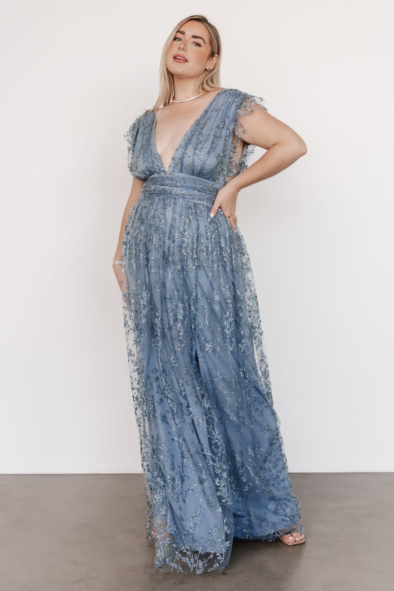 Arlene Shimmer Gown | Winter Blue - Baltic Born