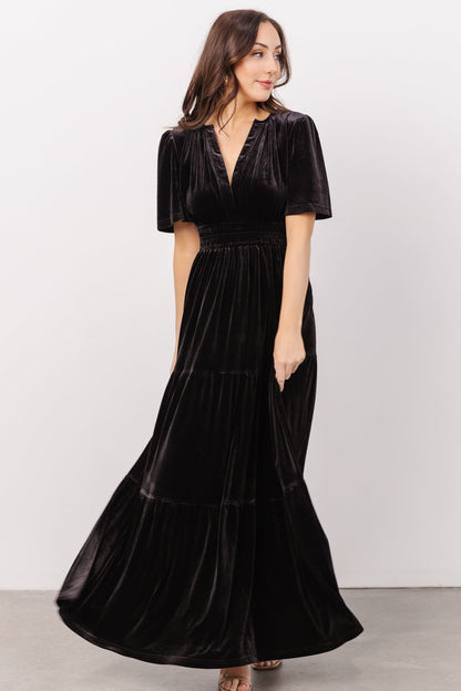 Artemis Velvet Maxi Dress | Black - Baltic Born