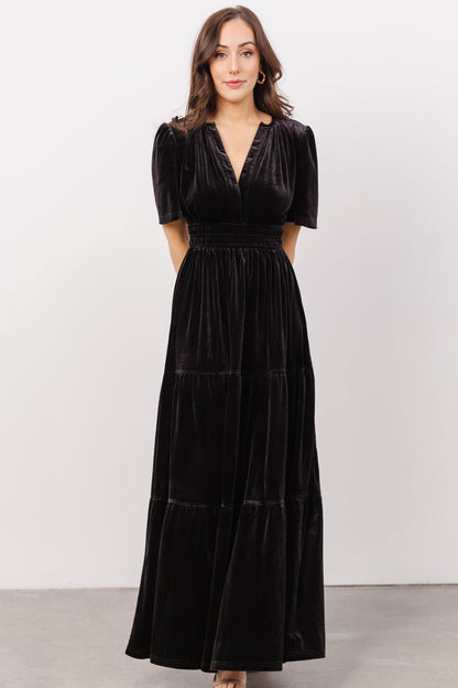 Artemis Velvet Maxi Dress | Black - Baltic Born