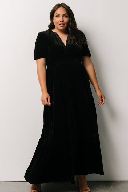 Artemis Velvet Maxi Dress | Black - Baltic Born