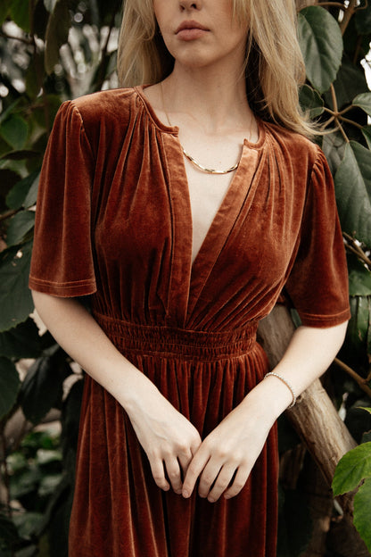 Artemis Velvet Maxi Dress | Dark Spice - Baltic Born