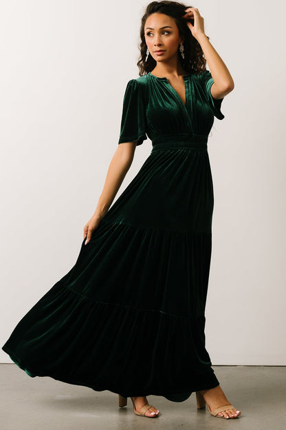 Artemis Velvet Maxi Dress | Emerald - Baltic Born