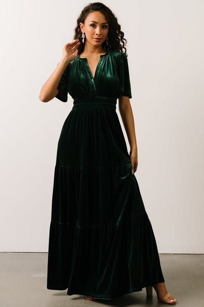 Artemis Velvet Maxi Dress | Emerald - Baltic Born