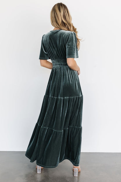 Artemis Velvet Maxi Dress | Eucalyptus - Baltic Born