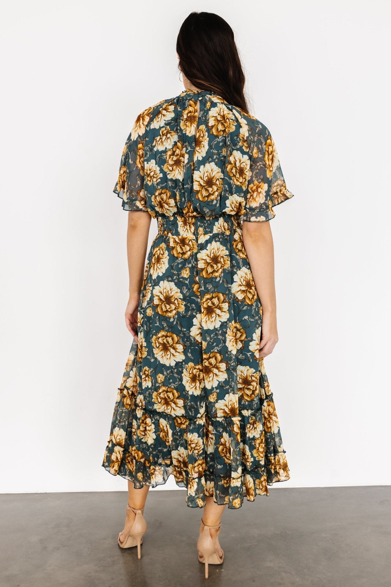 Ashton Maxi Dress | Topaz + Gold Floral - Baltic Born