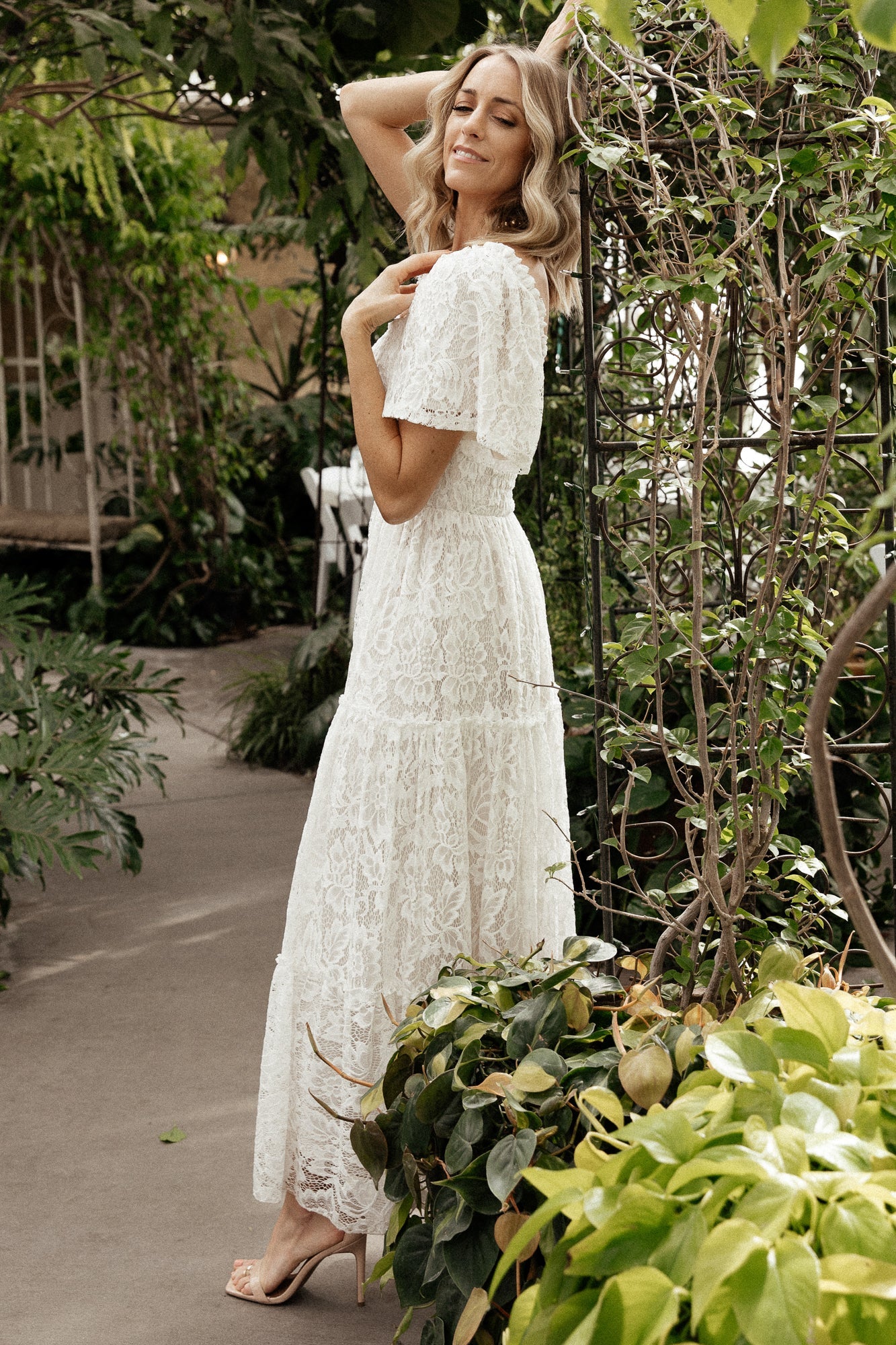 Aspen Smocked Lace Maxi Dress | Off White - Baltic Born