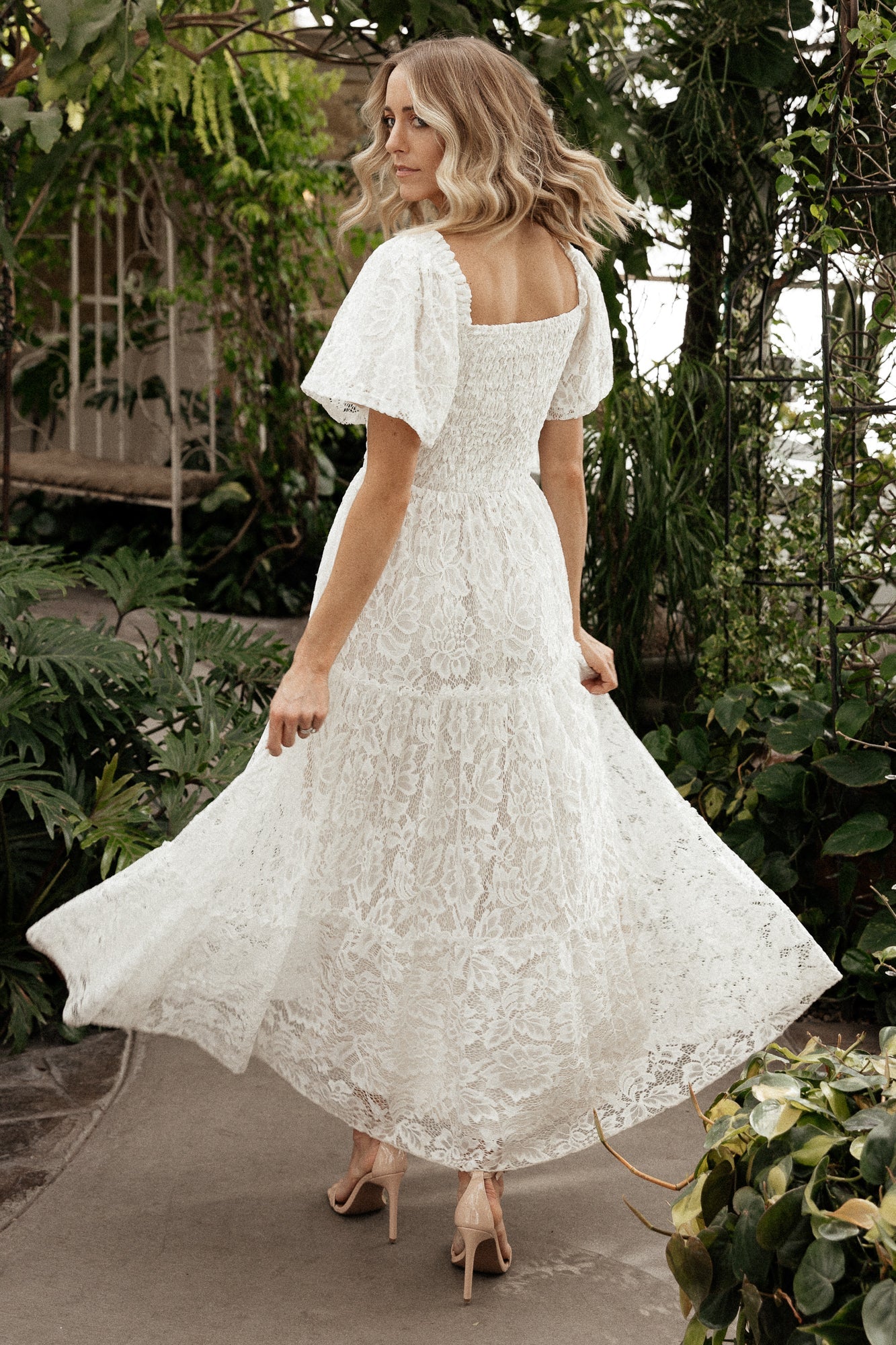 Aspen Smocked Lace Maxi Dress | Off White - Baltic Born