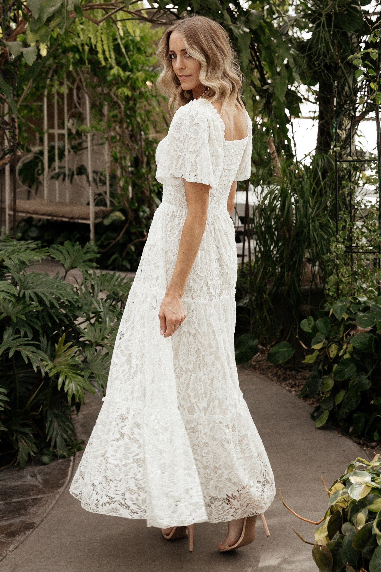 Aspen Smocked Lace Maxi Dress | Off White - Baltic Born