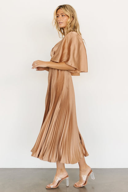 Aubree Pleated Dress | Champagne - Baltic Born