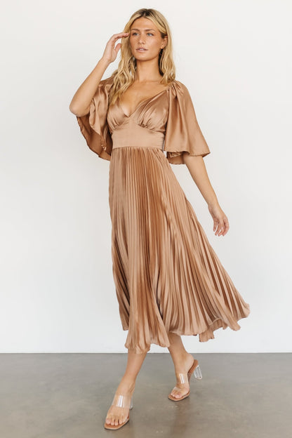 Aubree Pleated Dress | Champagne - Baltic Born