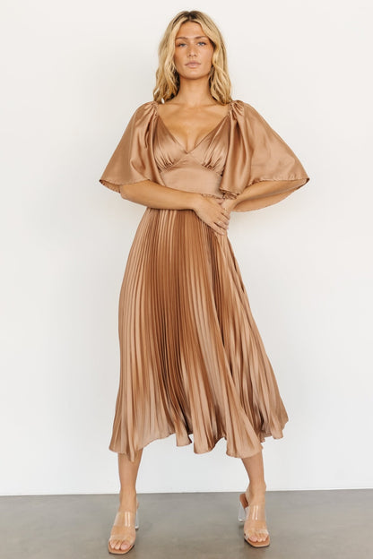 Aubree Pleated Dress | Champagne - Baltic Born