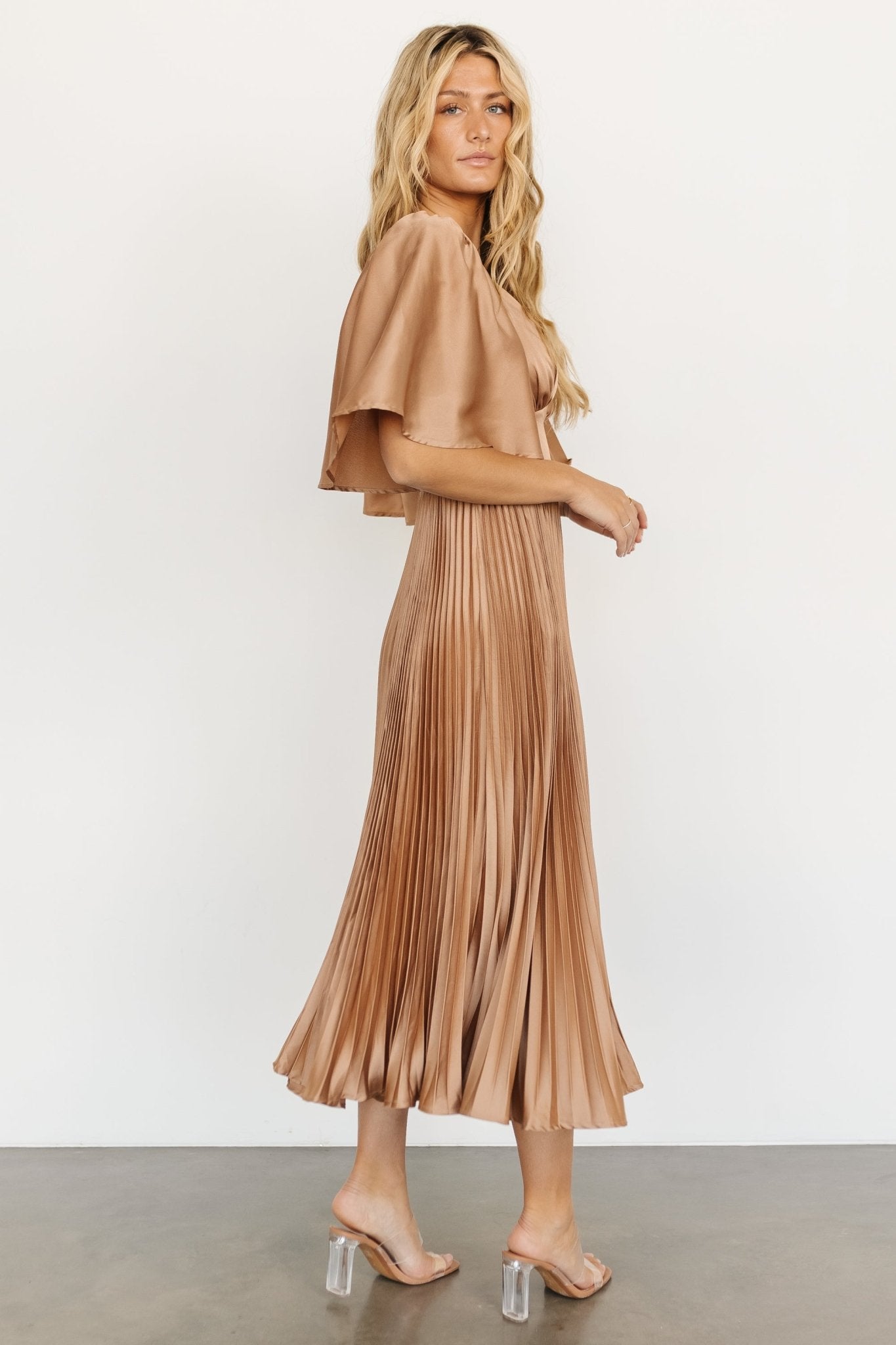 Aubree Pleated Dress | Champagne - Baltic Born